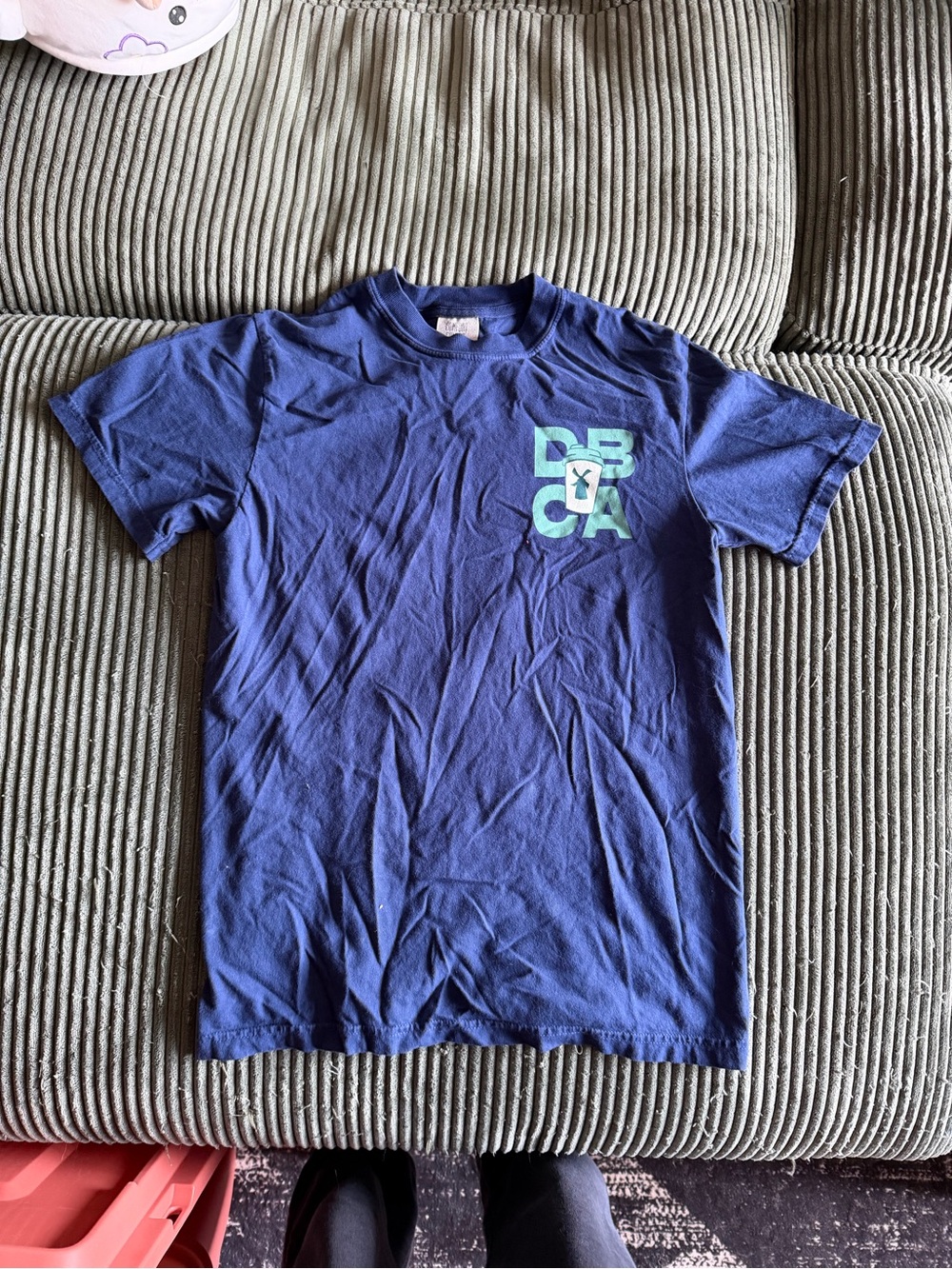 Dutch Bros Navy Blue Short Sleeve Tee with Light Blue Logo